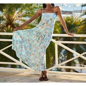 Kenny Flowers Light Blue Floral Maxi Dress